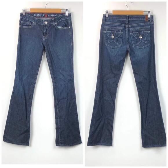People's Liberation 27 Womens Dark Wash Bootcut Denim Jeans - Picture 1 of 6